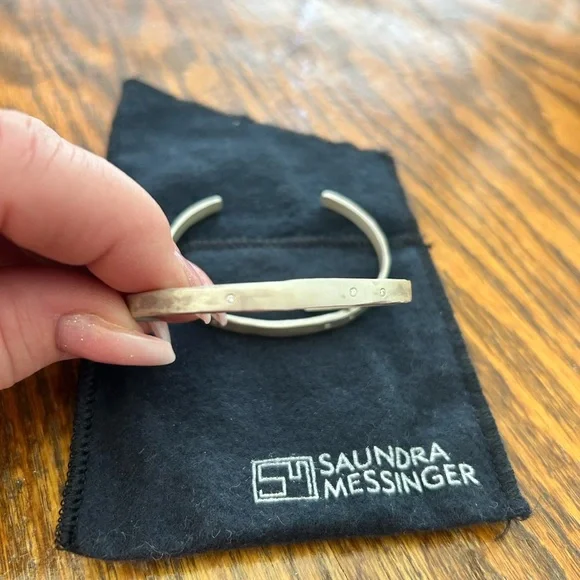 Saundra Messinger Sterling Silver w/Diamond Cuffs - Picture 6 of 7